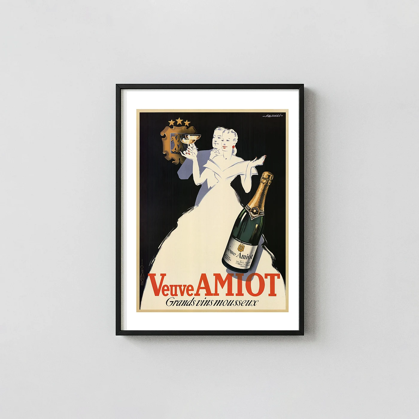 Veuve Amiot Champagne Poster Vintage French Sparkling Wine Art Deco - vintage advertising poster print