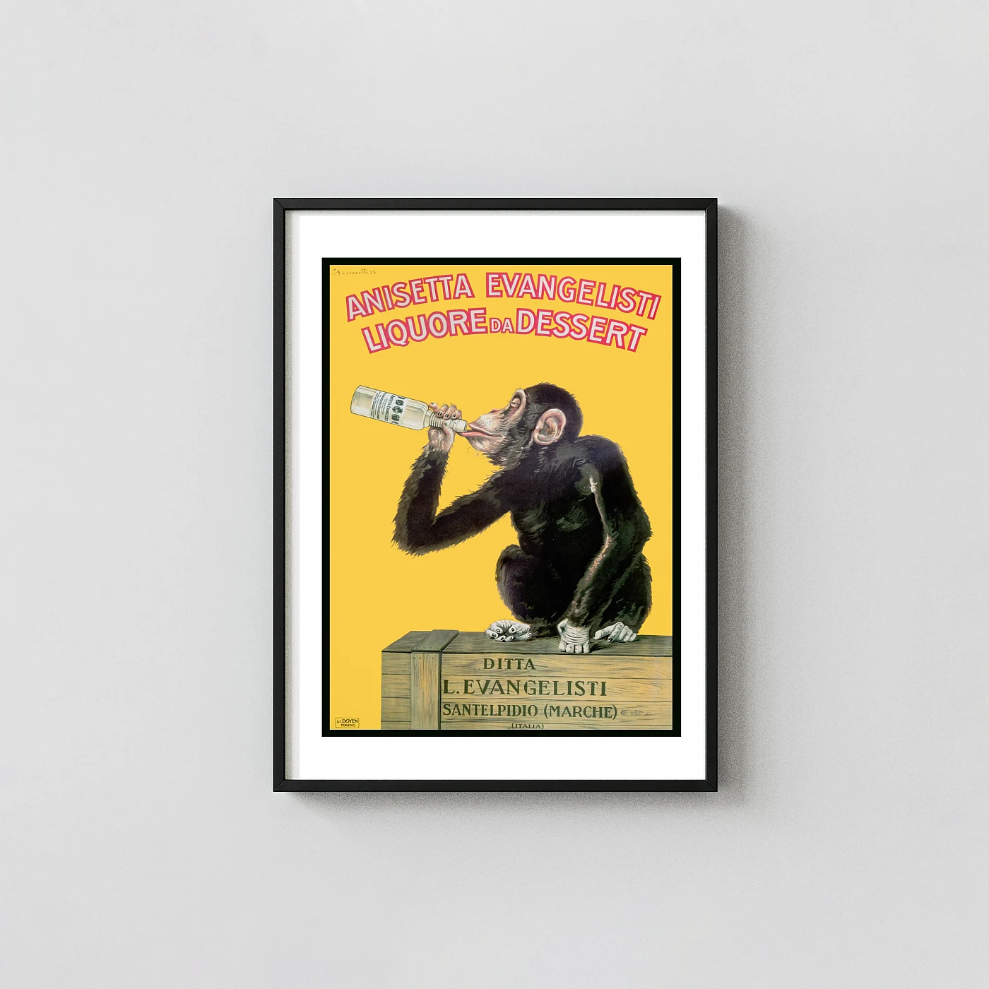 Vintage Italian Liquor Ad Poster Anisetta Evangelisti Dessert Liqueur (1925) - vintage advertising poster print