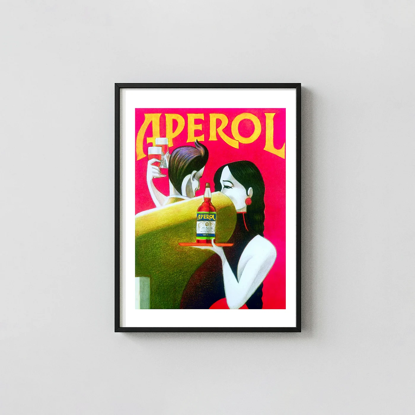 Aperol Vintage Italian Advertising Poster | Bright Pink &Amp; Yellow Cocktail Art Deco Print Aperol Vintage Italian Advertising Poster | Bright Pink &Amp; Yellow Cocktail Art Deco Vintage Alcohol &Amp; Liquor Posters Xe2X80X93 Portrait Frame Wall Art Mockup | Merchfuse