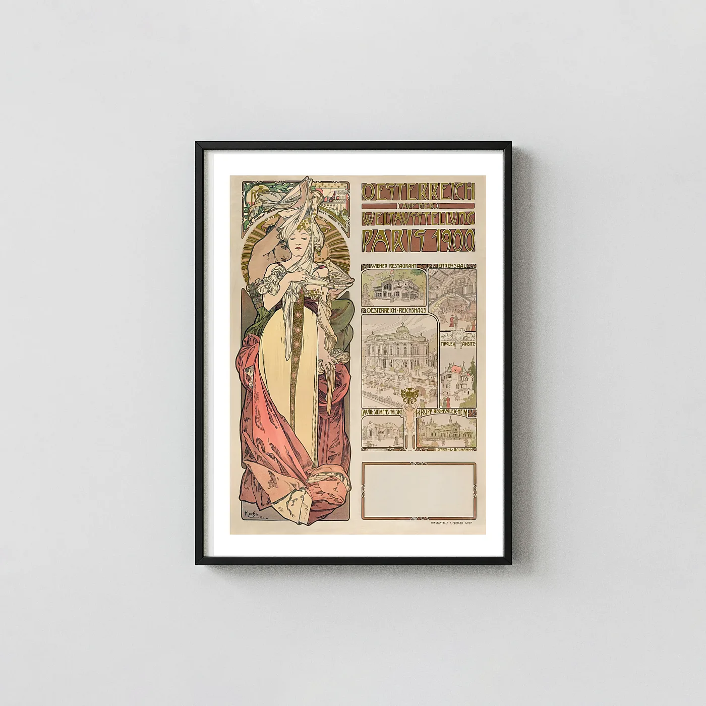 Alphonse Mucha Austria at the Paris 1900 World Exhibition Art Nouveau Poster - fine art poster print