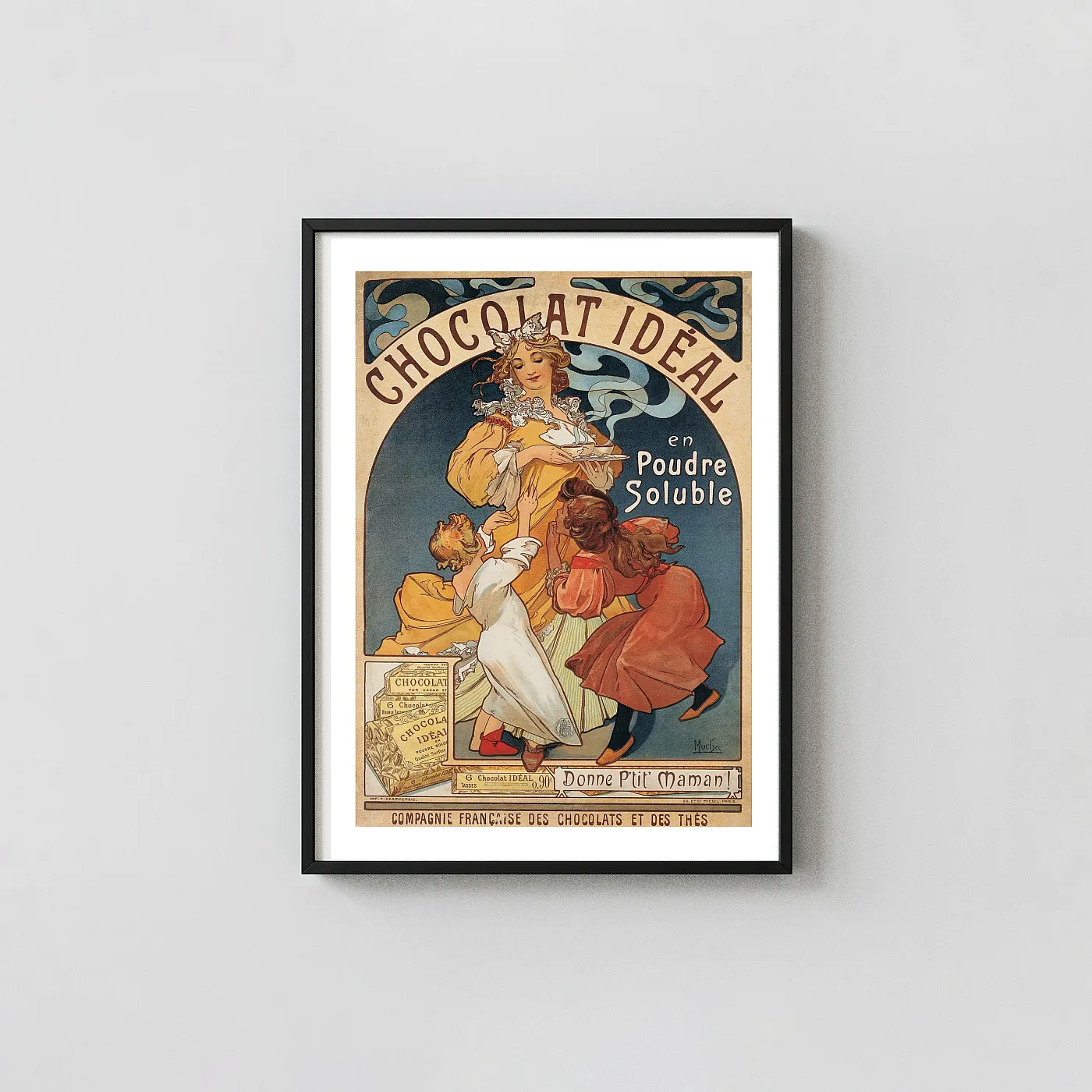 Alphonse Mucha Chocolat Ideal 1897 Art Nouveau Poster Vintage Advertising - vintage advertising poster print