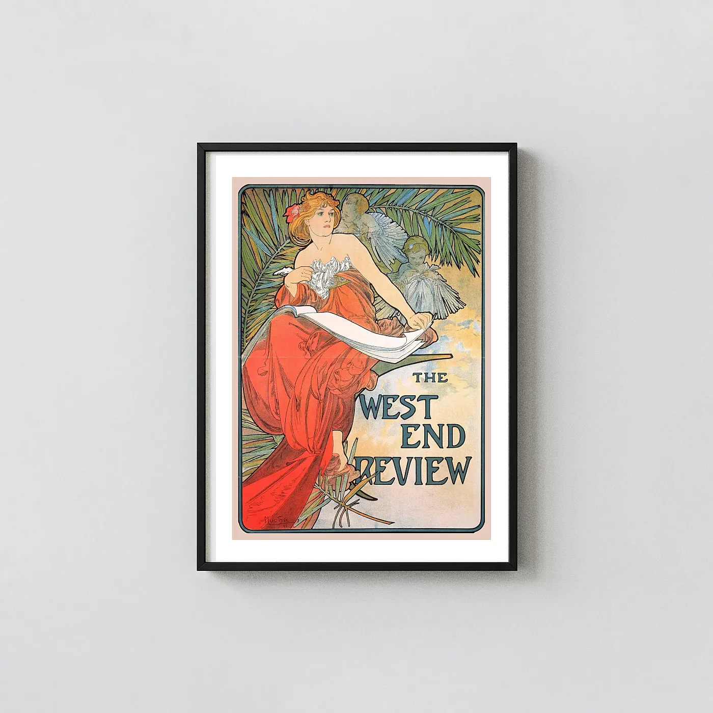 Alphonse Mucha 'The West End Review' 1898 Art Nouveau Magazine Poster - vintage advertising poster print