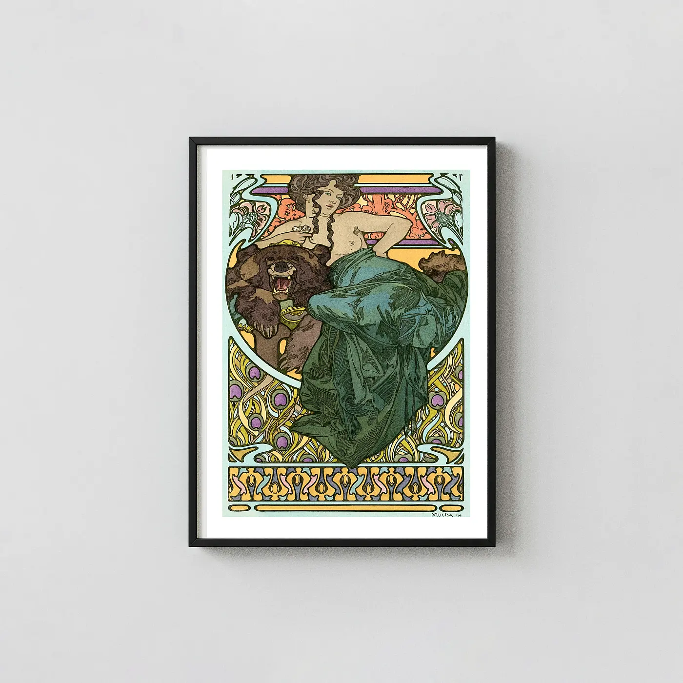 Alphonse Mucha Art Nouveau Poster Woman and the Bear (1902 Allegory Print) - fine art poster print