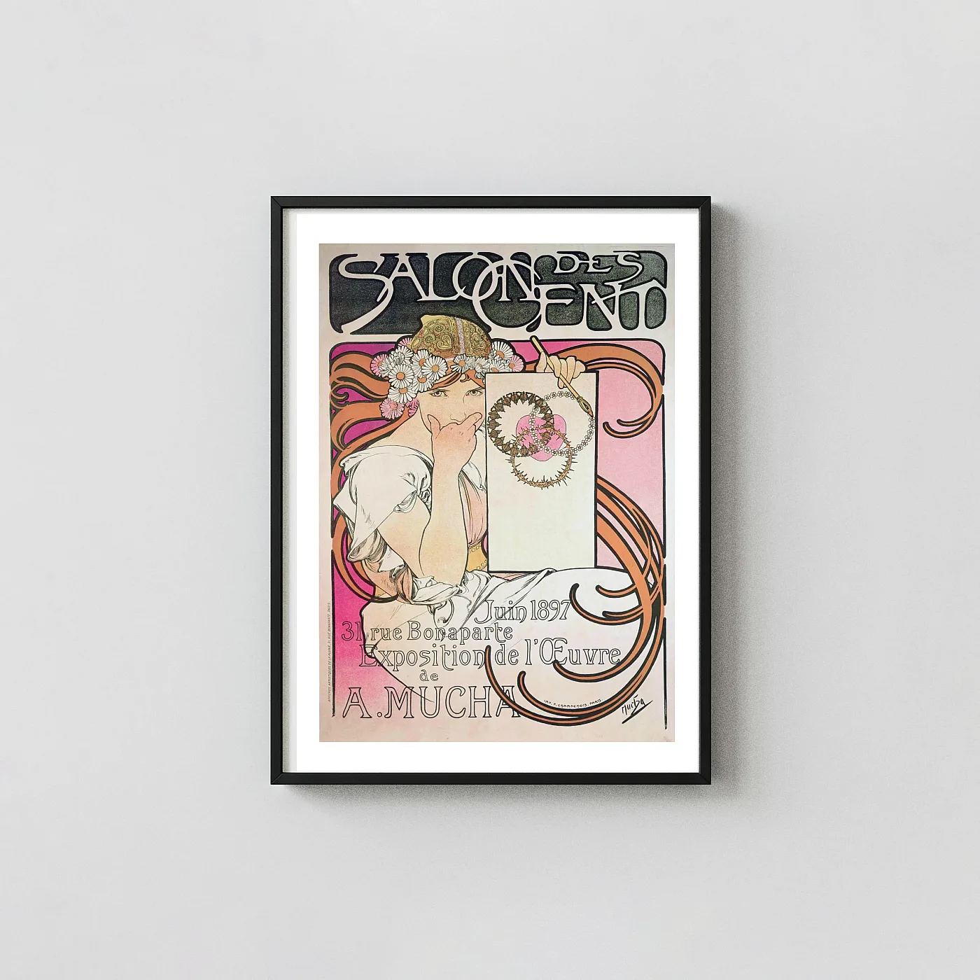 Alphonse Mucha Salon des Cent 1897 Poster Classic Art Nouveau Exhibition - fine art poster print