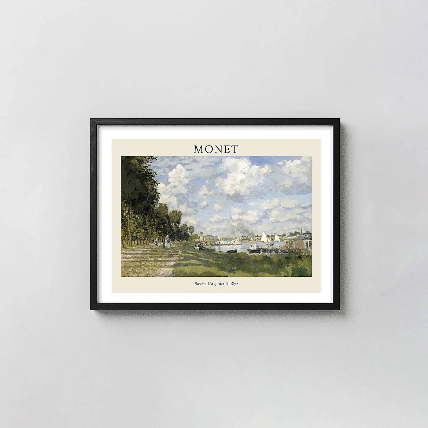 Claude Monet's Bassin d'Argenteuil (1872) Impressionist Landscape Poster - fine art poster print