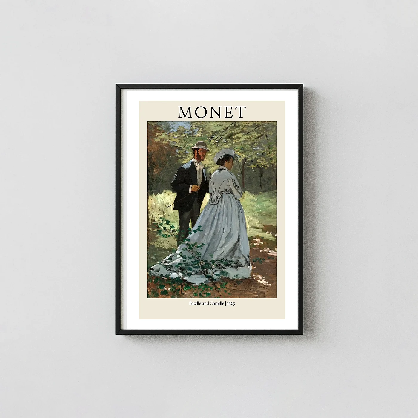 Claude Monet 'Bazille and Camille' (The Walk) 1865 Impressionist classic art print - fine art poster print