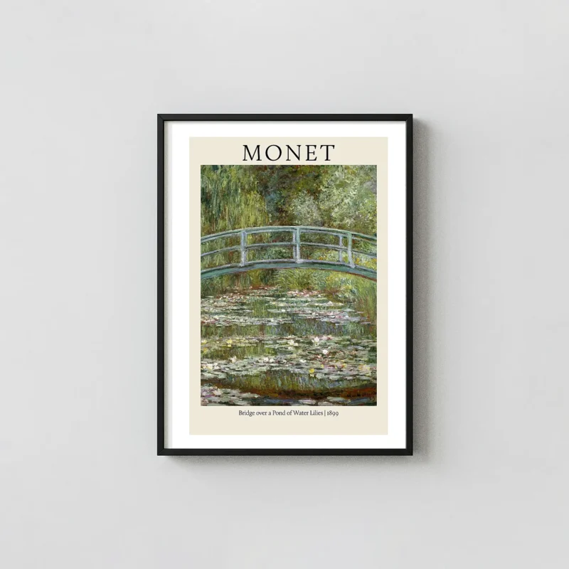 Claude Monet 'Bridge over a Pond of Water Lilies' Poster - Impressionist Art Print
