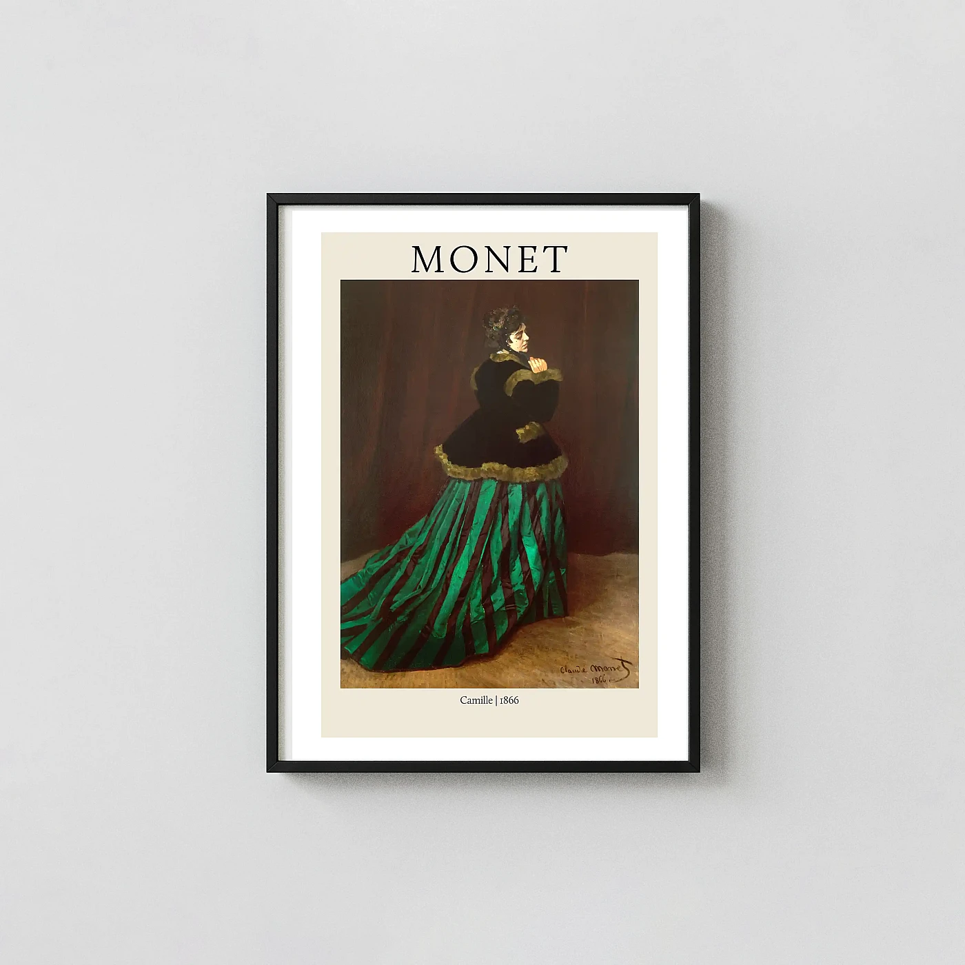 Claude Monet Camille (The Woman in the Green Dress) 1866 Art art print - fine art poster print