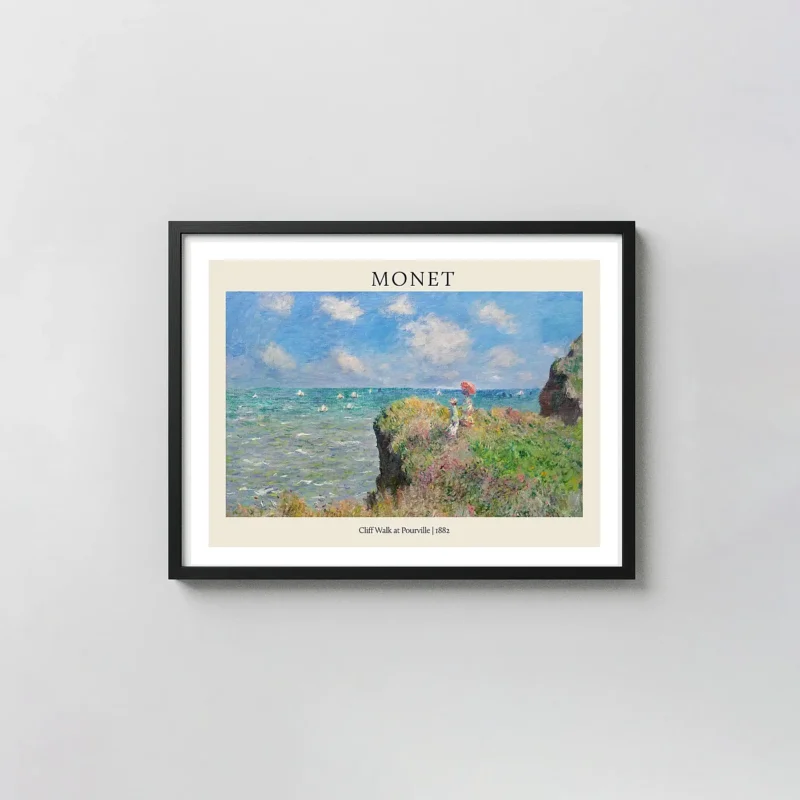 Claude Monet: Cliff Walk at Pourville (1882) Impressionist Coastal Art Poster