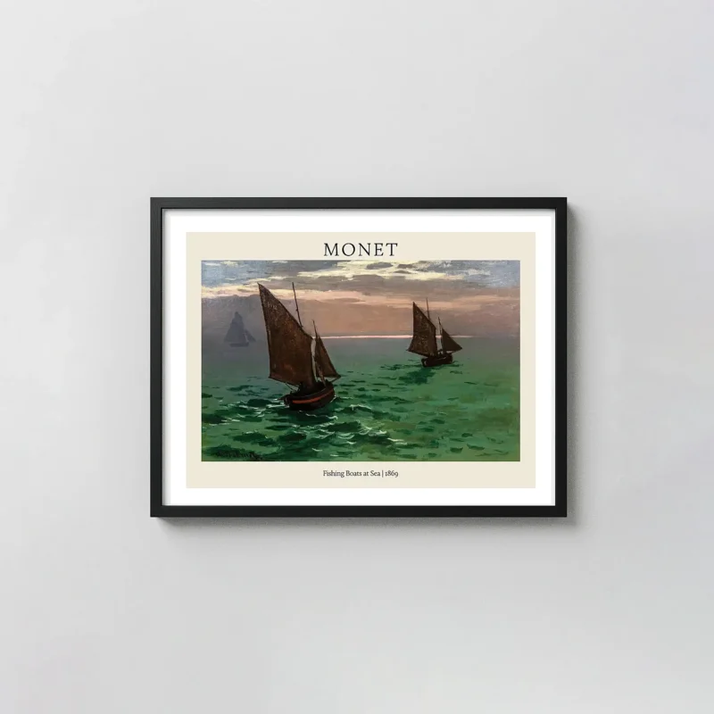 Monet's Fishing Boats at Sea (1869) Impressionist Fine Art Print