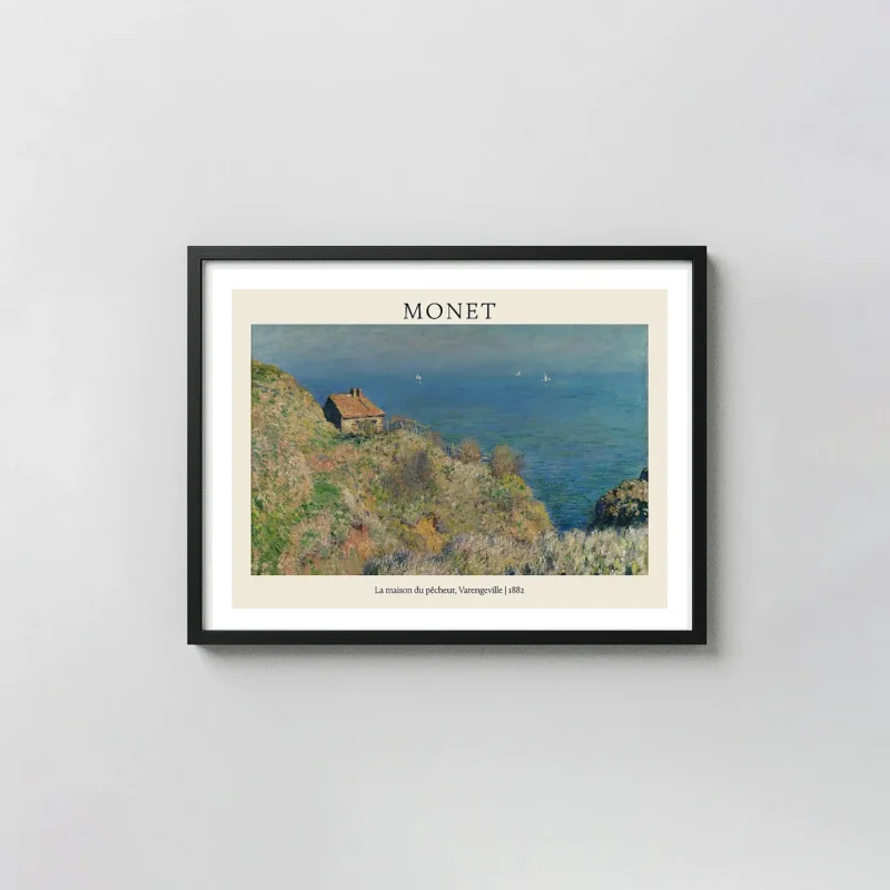 Claude Monet: The Fisherman's House, Varengeville (1882) Impressionist Art Poster