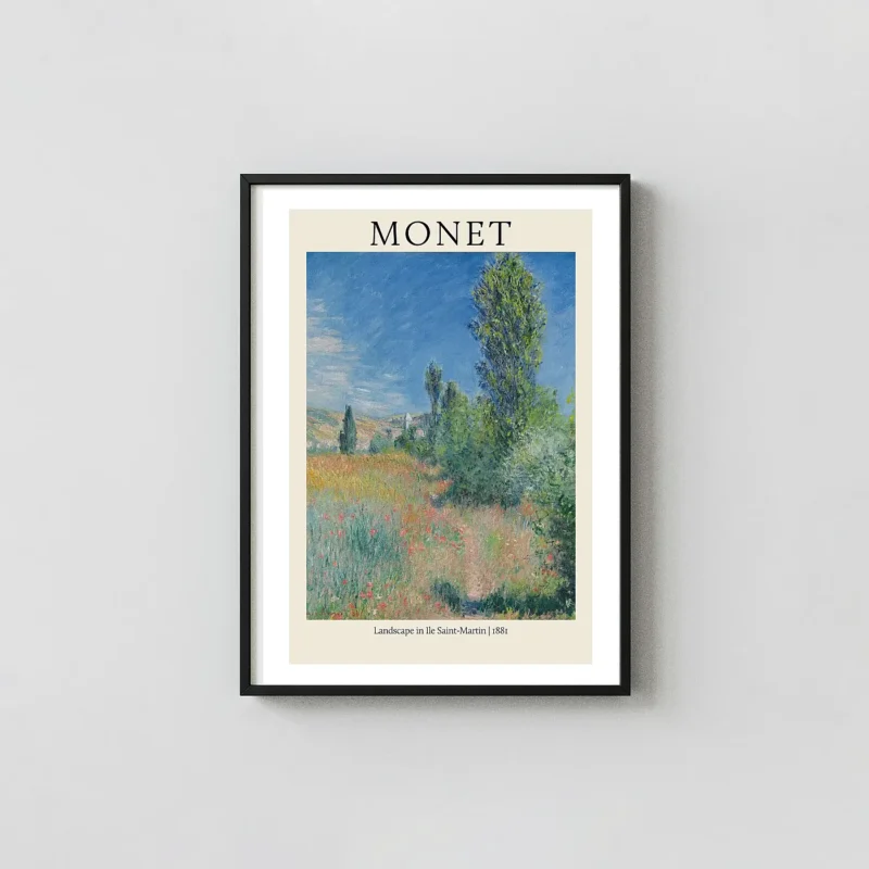 Monet's Landscape in Île Saint-Martin (1881) Impressionist Poster Print | Fine Art Decor