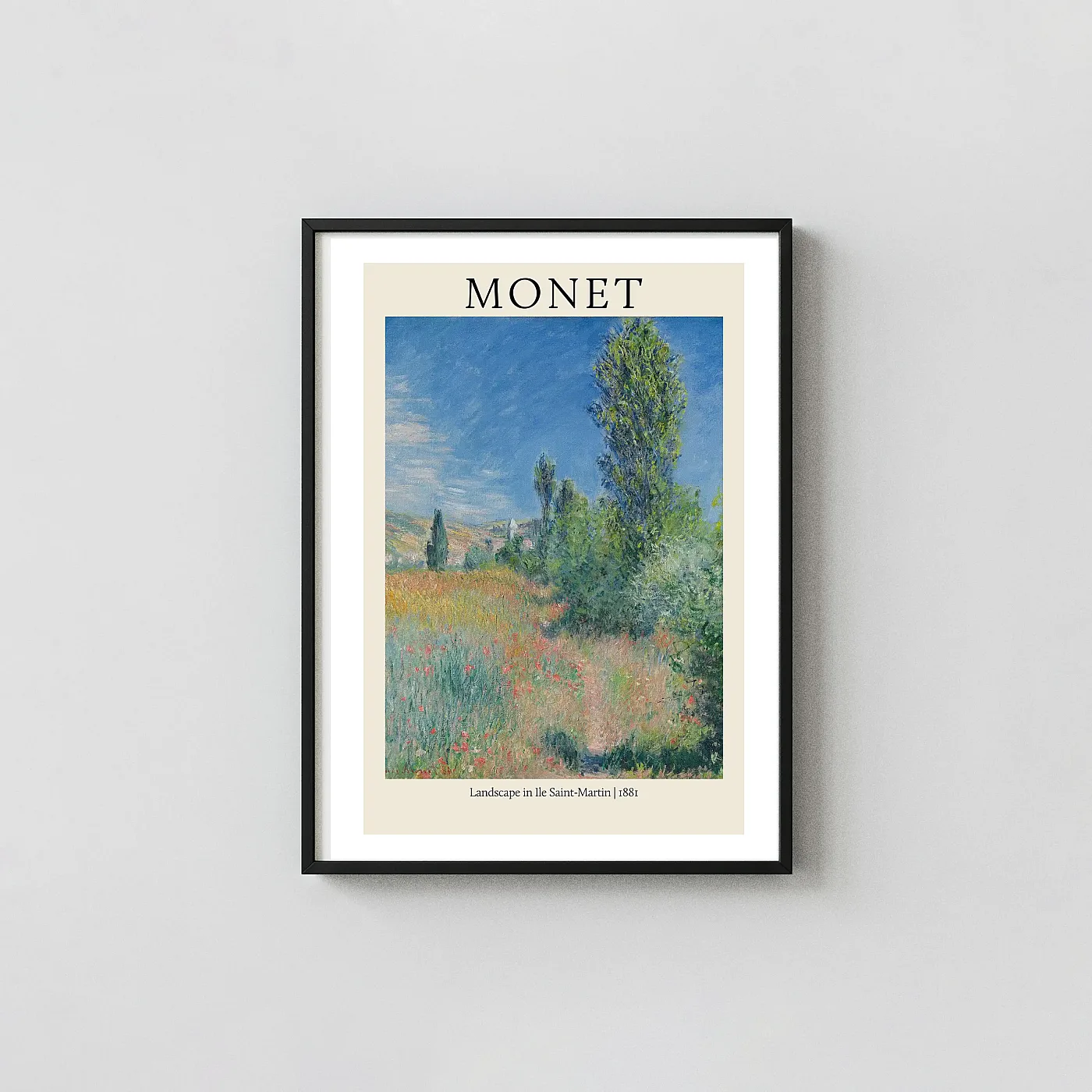 Monet's Landscape in Île Saint-Martin (1881) Impressionist Poster Print Fine Art Decor - fine art poster print