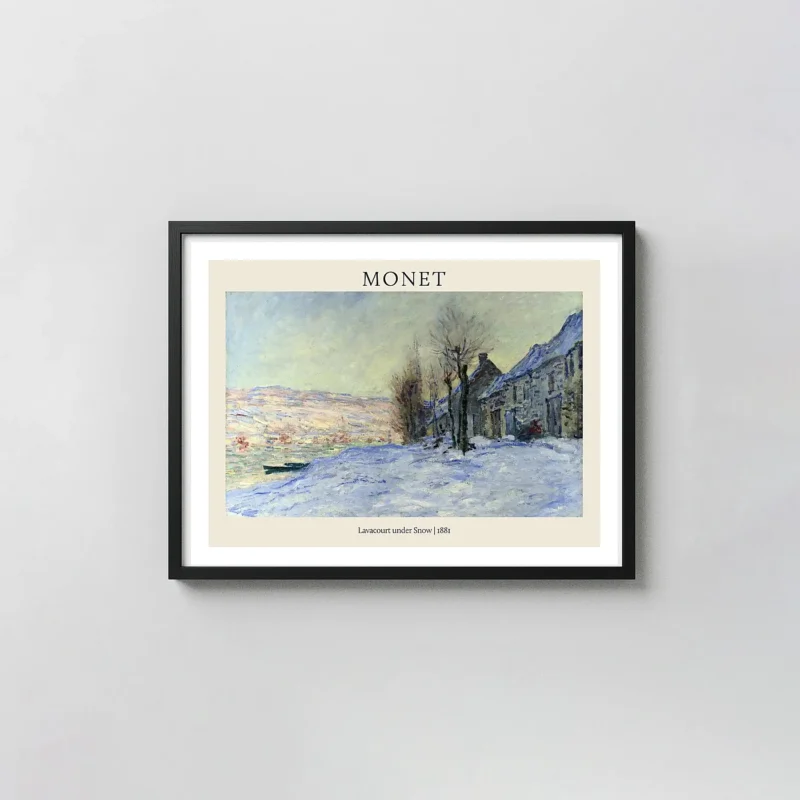 Claude Monet "Lavacourt under Snow" (1881) Impressionist Art Poster Print