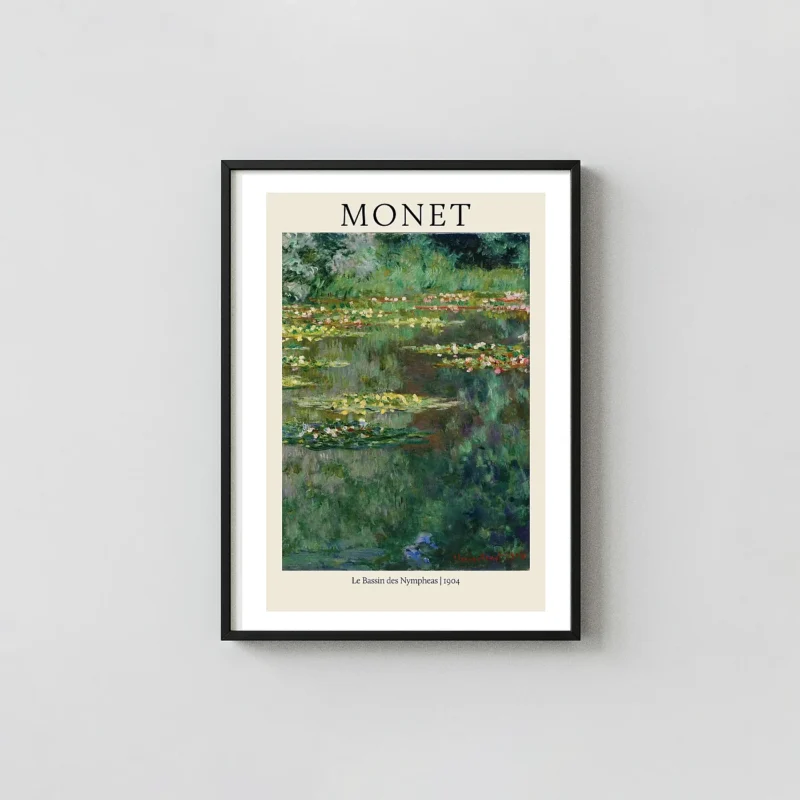 Monet's Water Lilies Pond (Le Bassin des Nympheas, 1904) Impressionism Art Poster