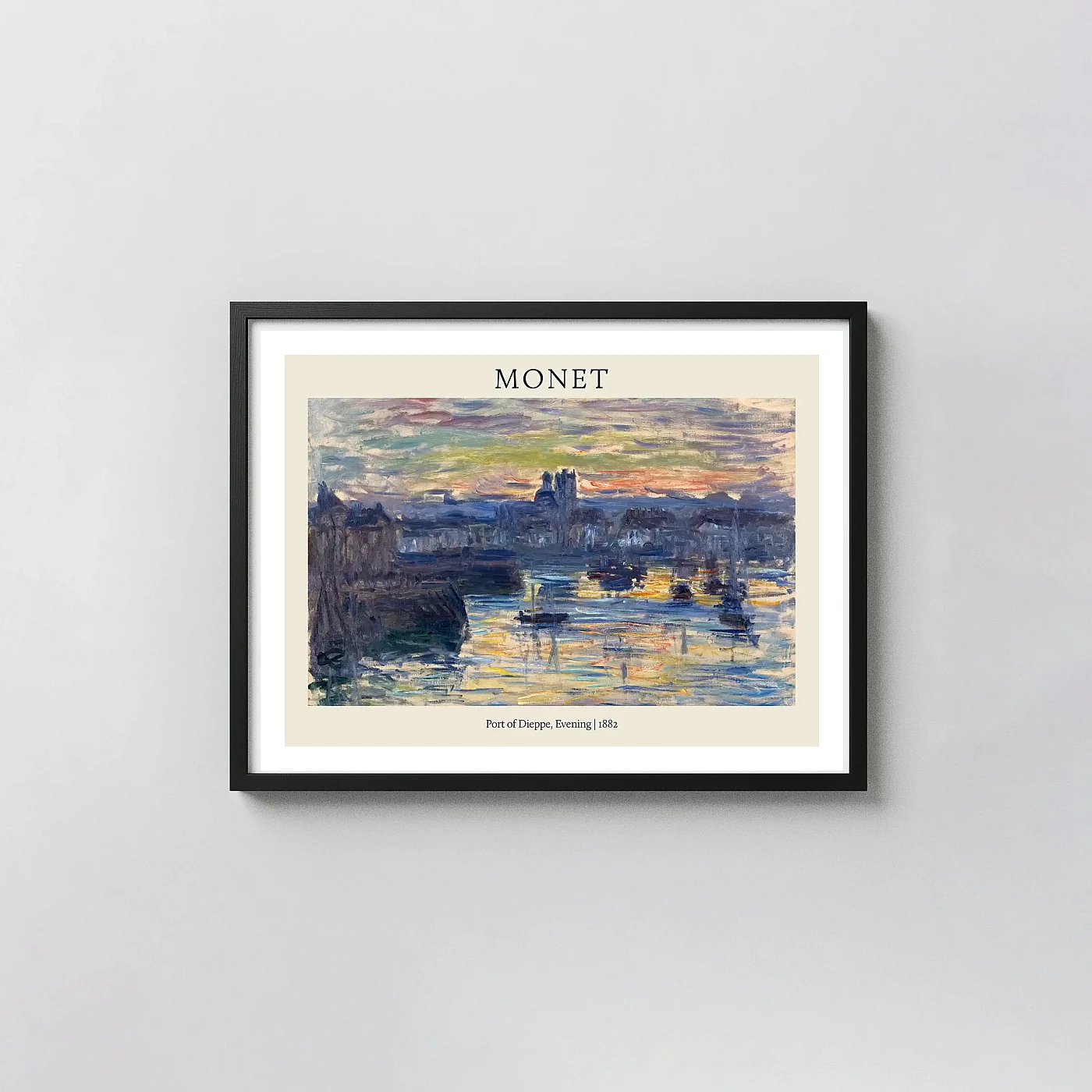 Claude Monet Port of Dieppe Evening (1882) Impressionist French Landscape Poster - fine art poster print