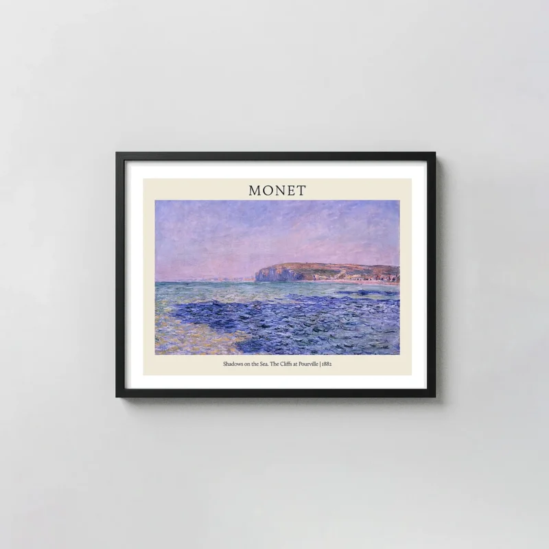 Shadows on the Sea: Claude Monet Impressionist Masterpiece Poster | The Cliffs at Pourville Print