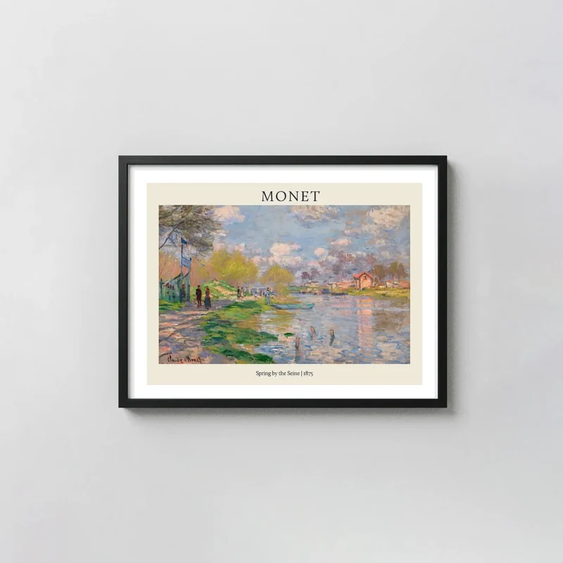 Claude Monet's 'Spring by the Seine' 1875 Impressionist Landscape Poster