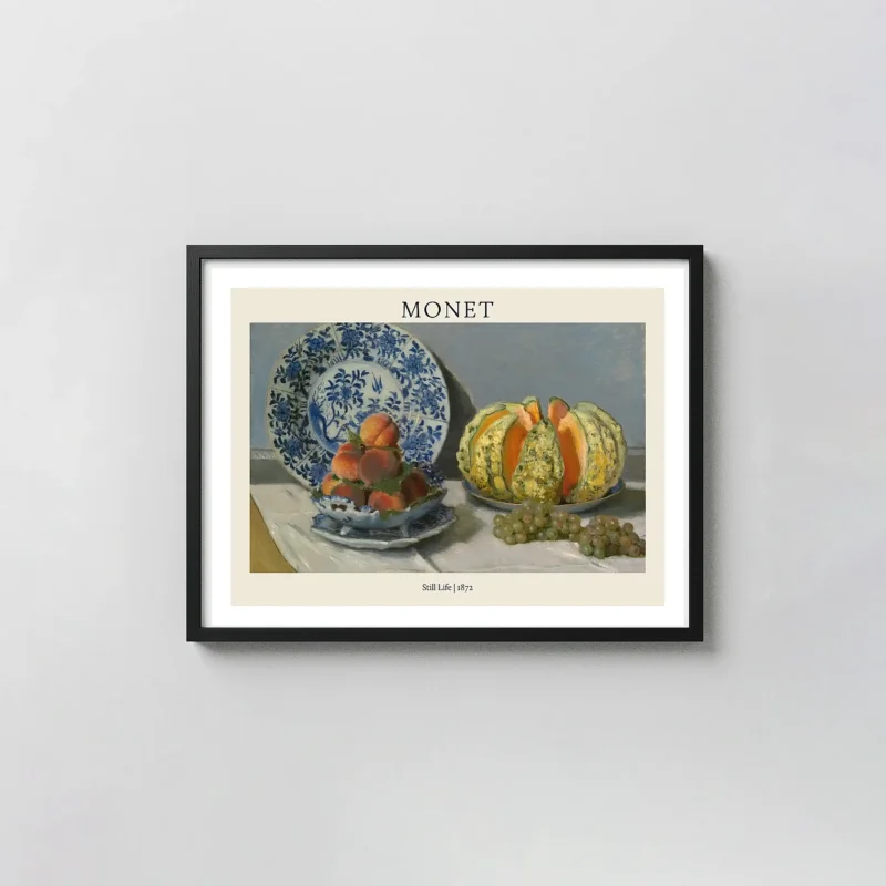 Claude Monet Still Life with Peaches and Melons (1872) Impressionism Poster Print