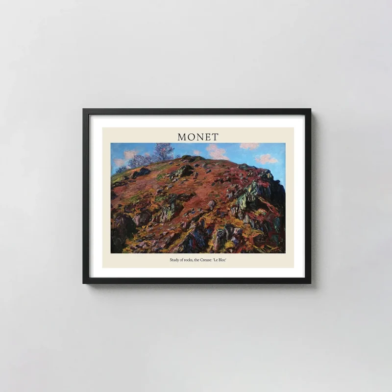 Claude Monet 'Study of Rocks, the Creuse: Le Bloc' Impressionist Landscape Poster
