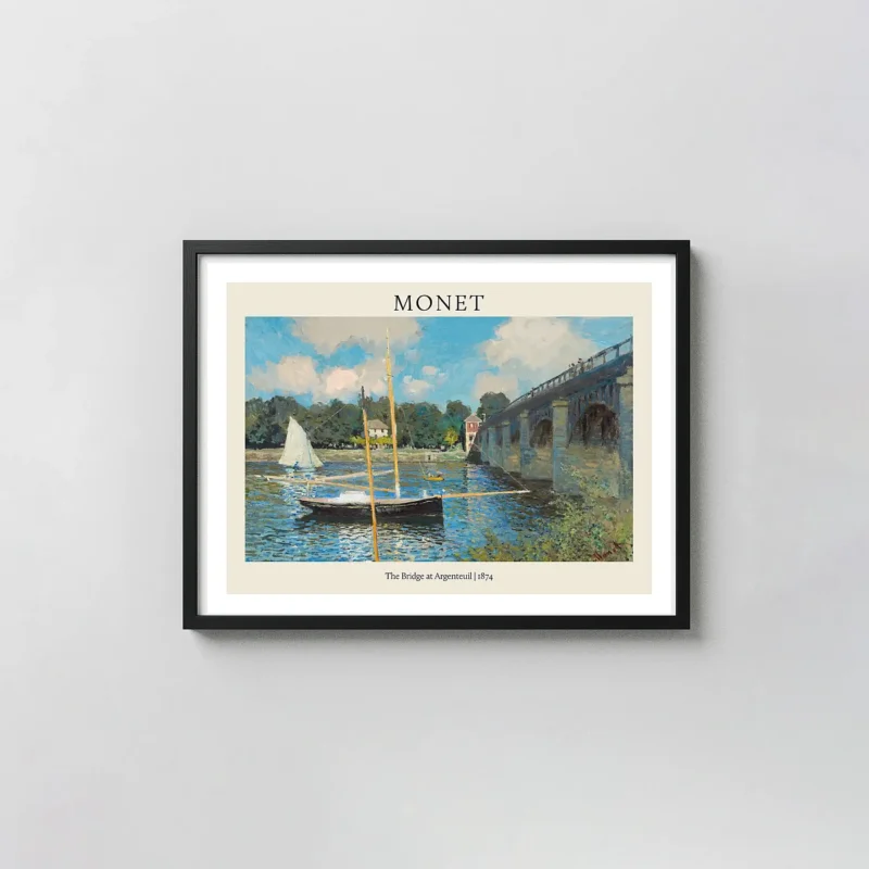 Claude Monet's The Bridge at Argenteuil (1874) Classic Impressionism Poster