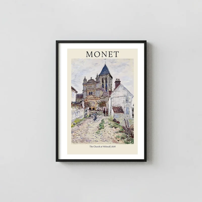 Claude Monet's 'The Church at Vétheuil, 1878' Impressionism Painting Poster