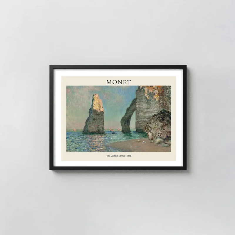 Claude Monet: The Cliffs at Etretat (1885) Impressionist Landscape Poster