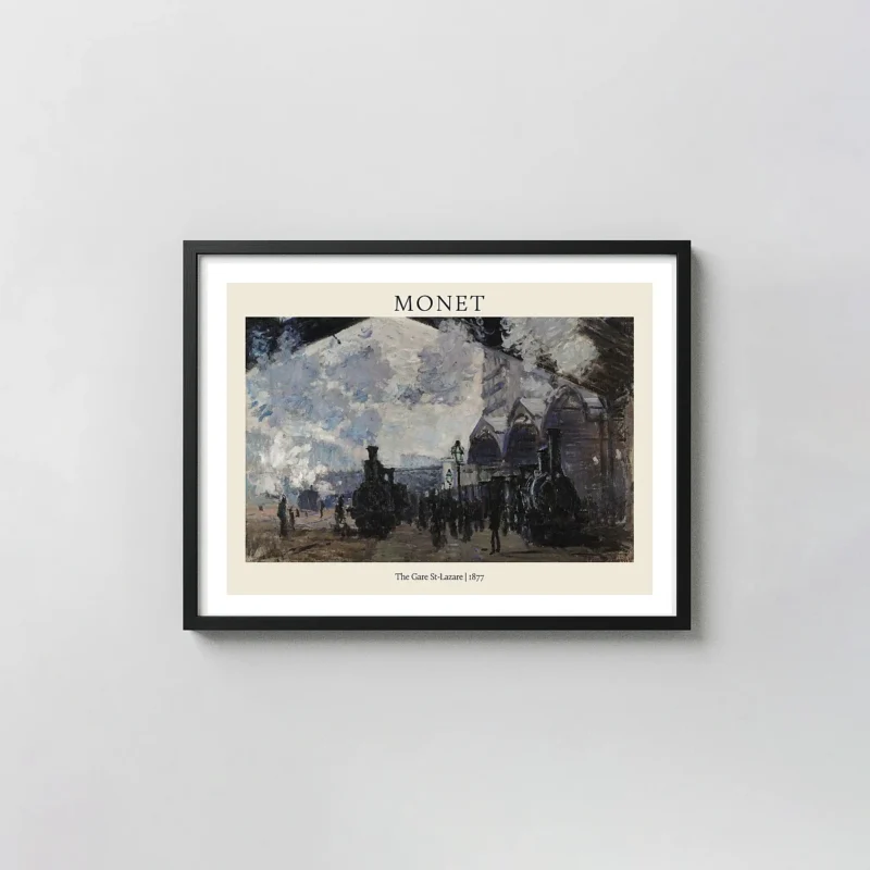 Monet's The Gare St-Lazare 1877 Print | Impressionist Train Station Art Poster