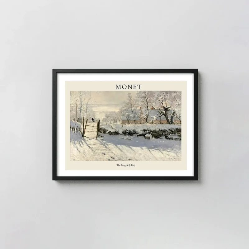 Claude Monet's The Magpie (1869) Impressionist Snow Scene Art Poster Print