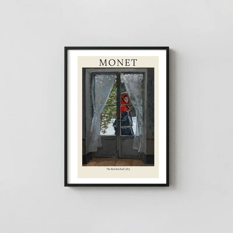 Claude Monet's 'The Red Kerchief' (1873) Impressionist Fine Art Poster Print