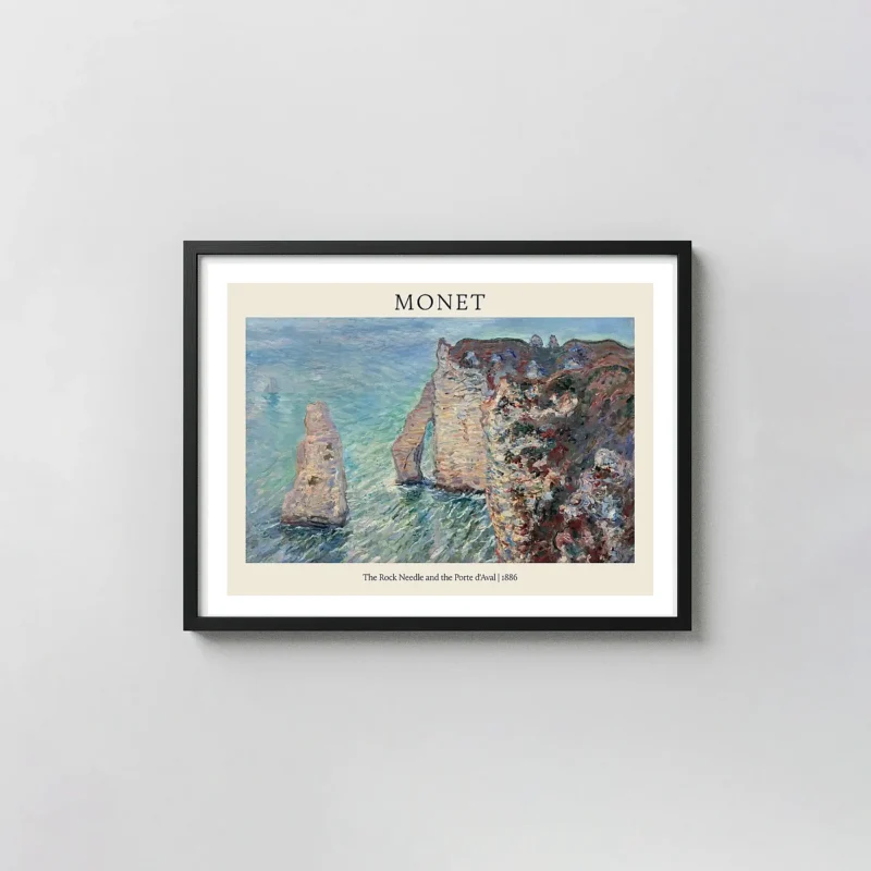 Claude Monet's "The Rock Needle and the Porte d'Aval" 1886 Impressionist Coastal Poster
