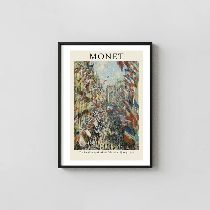 Monet's "The Rue Montorgueil in Paris, 1878" Impressionist Art Poster