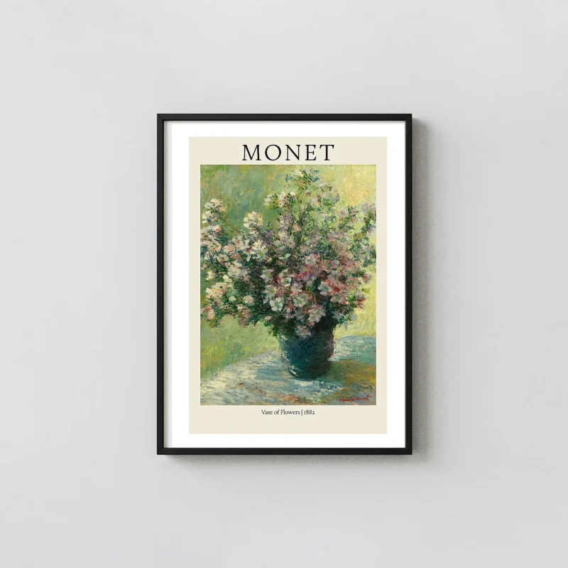 Monet "Vase of Flowers" (1882) Impressionist Painting Poster Print