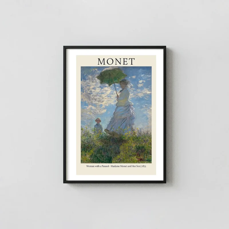 Claude Monet: Woman with a Parasol (1875) - Classic Impressionist Fine Art Poster