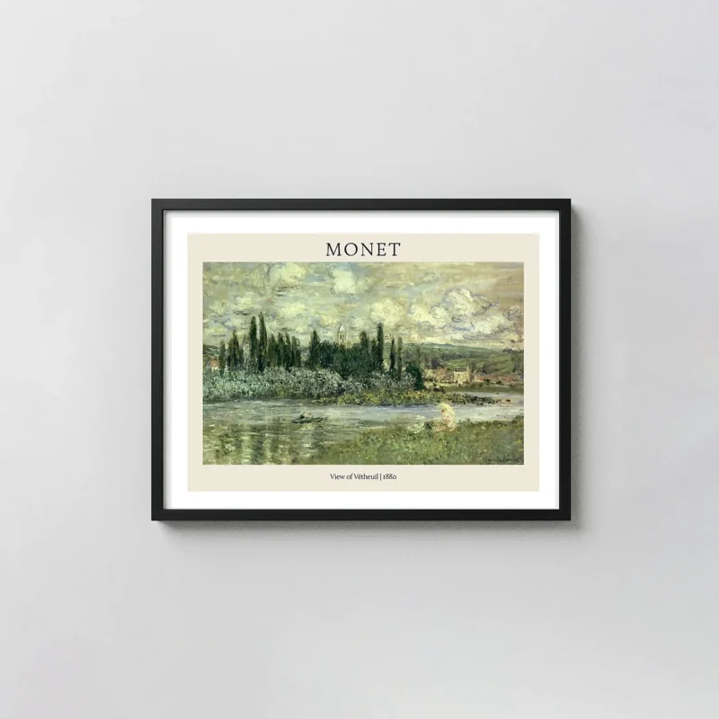Claude Monet's View of Vétheuil (1880) Impressionist Landscape Poster