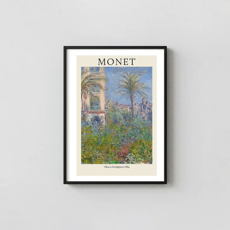 Monet "Villas at Bordighera" (1884) Impressionist Italian Landscape Art Poster