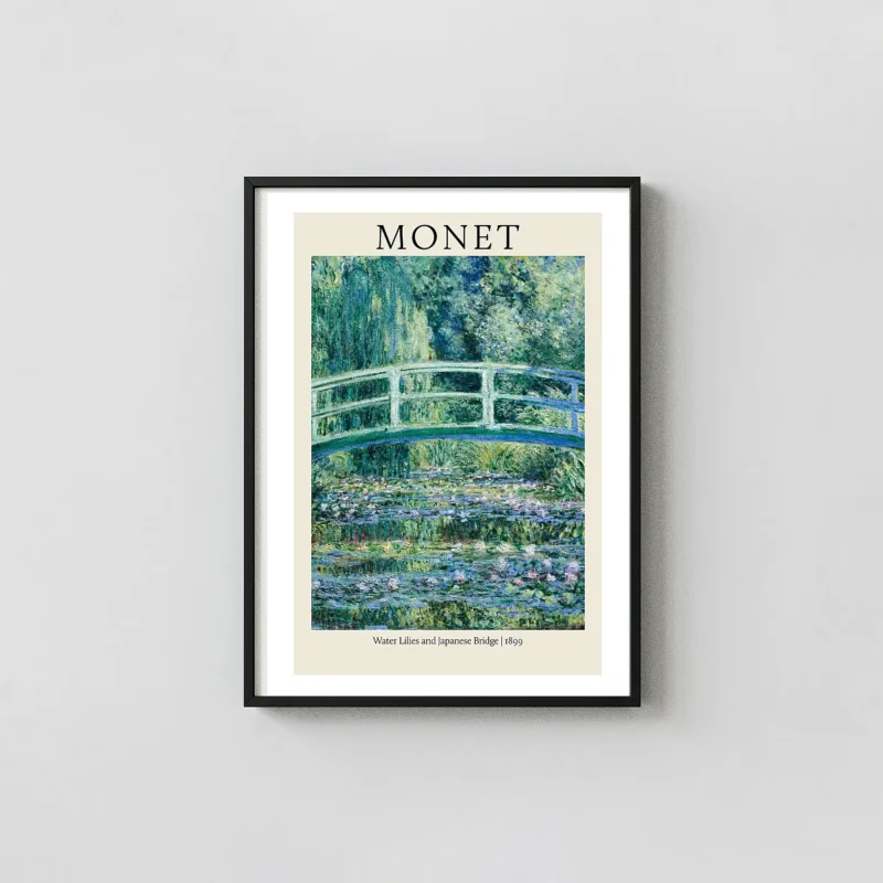 Claude Monet "Water Lilies and Japanese Bridge" (1899) Impressionist Art Poster