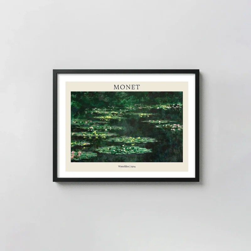 Claude Monet: Water Lilies (1904) - Famous Impressionist Garden Art Poster