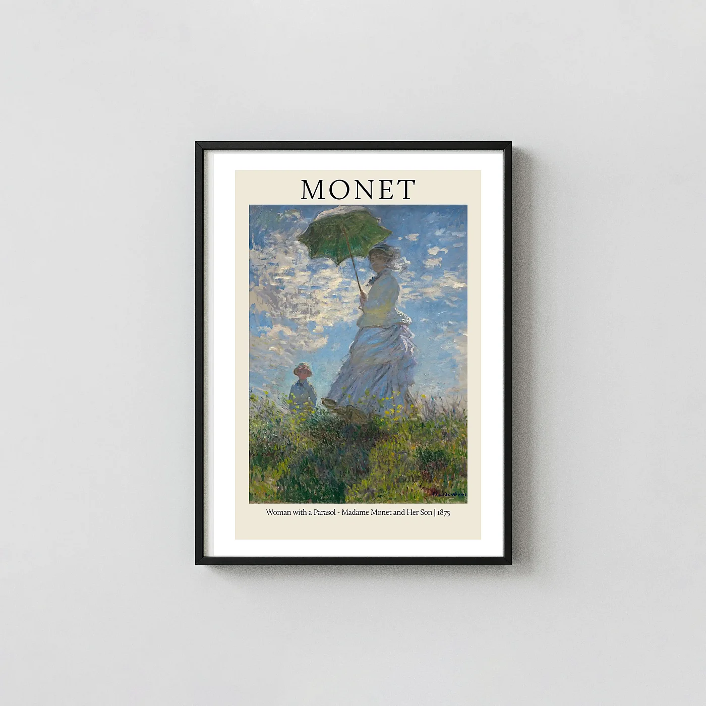 Claude Monet Woman with a Parasol (Madame Monet and Her Son) 1875 Art Poster - fine art poster print