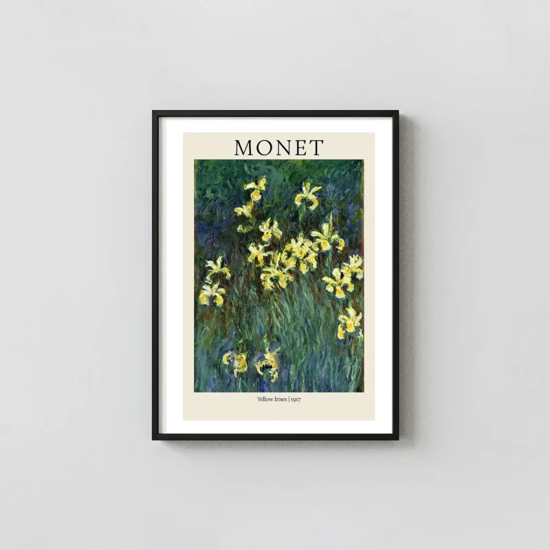 Monet 'Yellow Irises' (1917) Impressionist Giverny Flower Art Poster