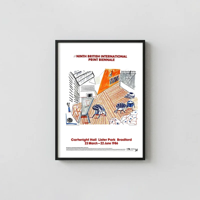 David Hockney "Pembroke Studio with Blue Chairs and Lamp" (1984) Art Exhibition Poster