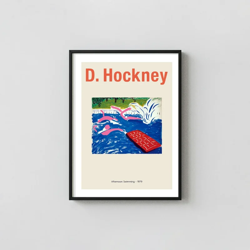 David Hockney Poster | Afternoon Swimming (1979) Abstract Pool Art Print