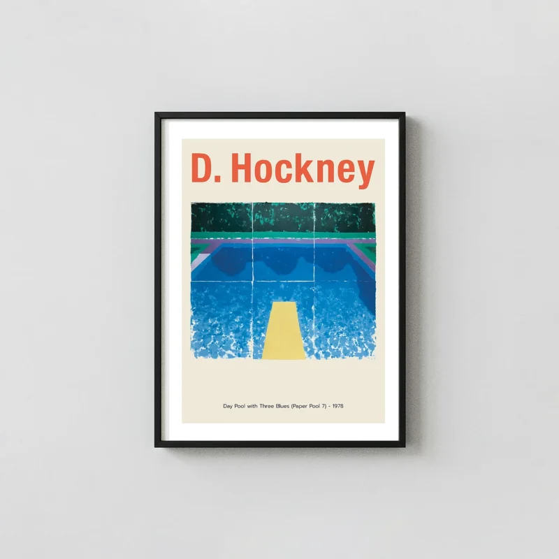 David Hockney Poster: Day Pool with Three Blues (Paper Pool 7) 1978 Art Print