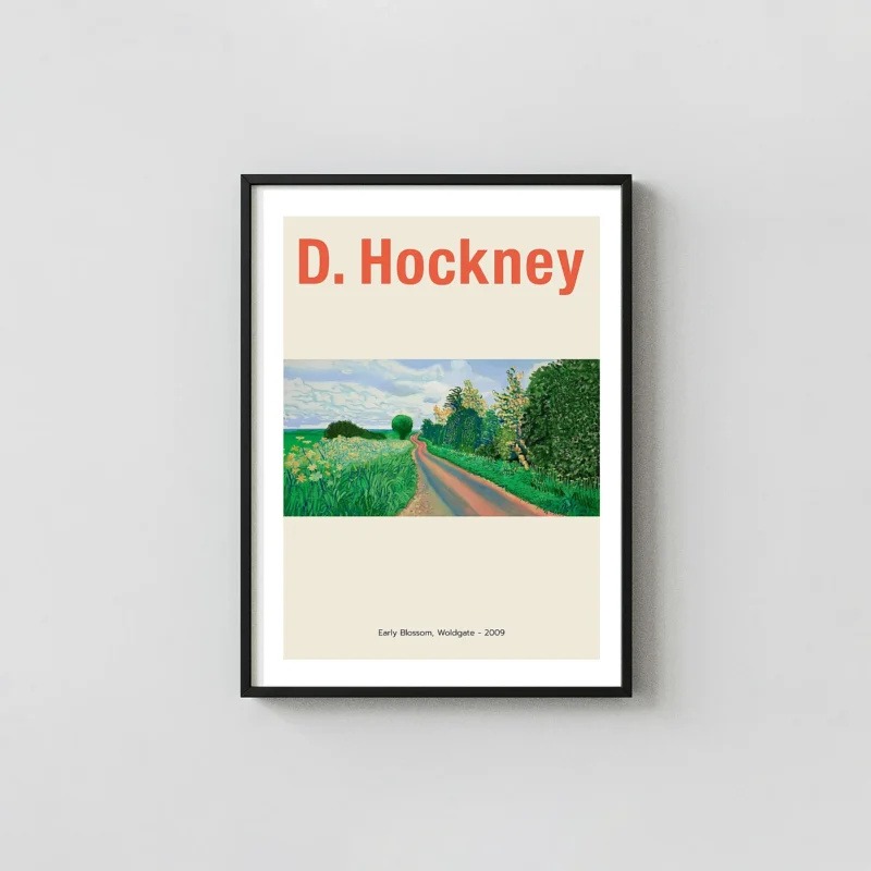 David Hockney 'Early Blossom, Woldgate - 2009' Landscape Art Exhibition Poster