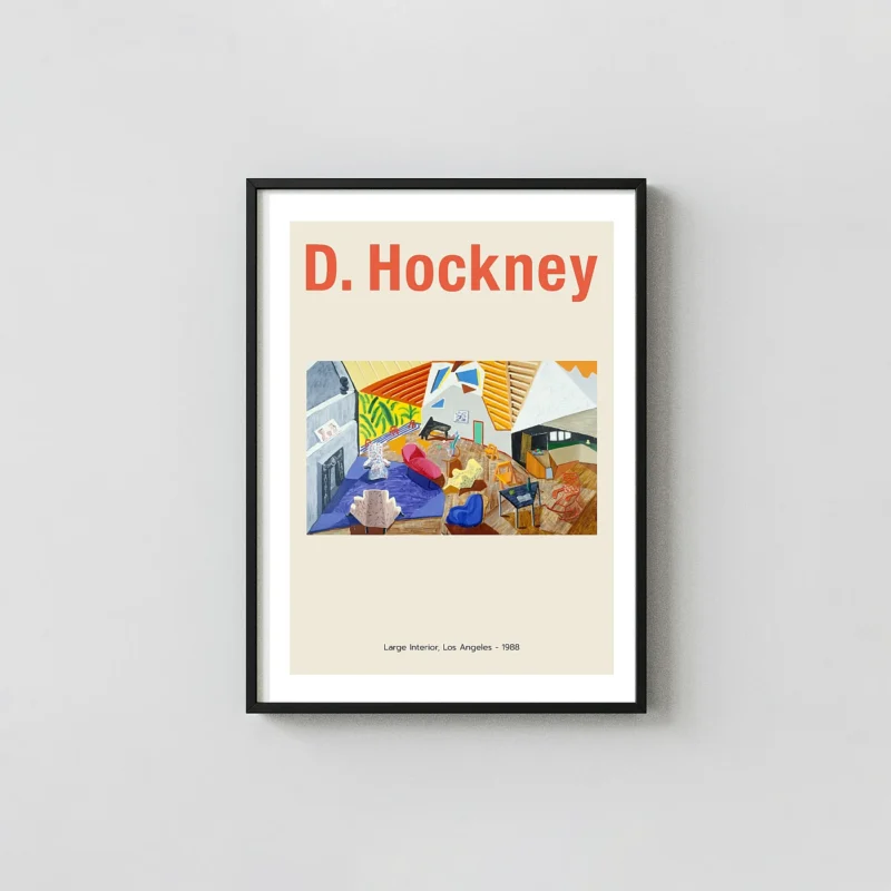 David Hockney "Large Interior, Los Angeles - 1988" Vibrant Art Poster
