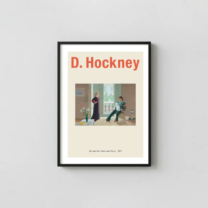 David Hockney - Mr and Mrs Clark and Percy (1971) Iconic Modern Art Poster Print