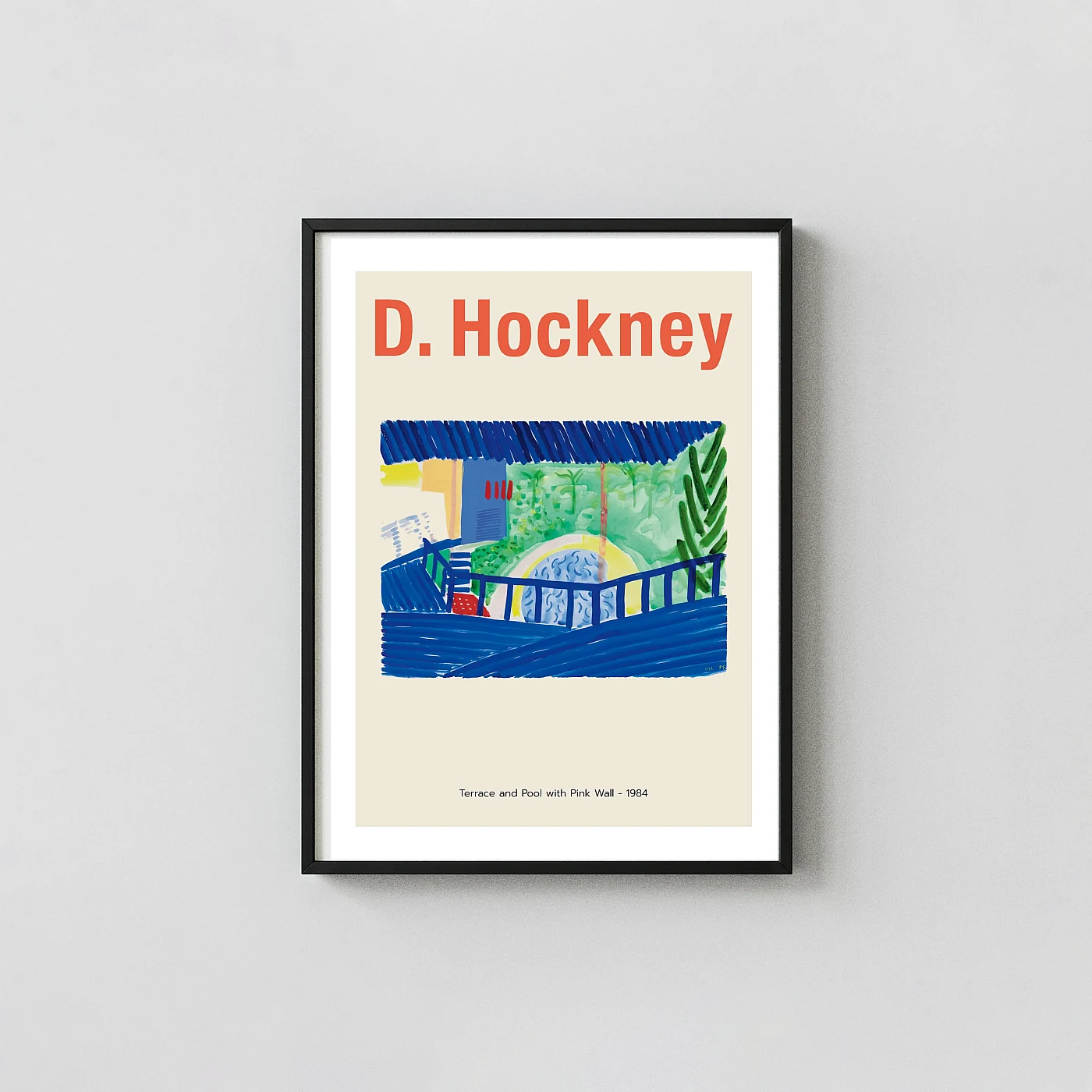 David Hockney Poster Terrace and Pool with Pink Wall 1984 | Modern - fine art poster print