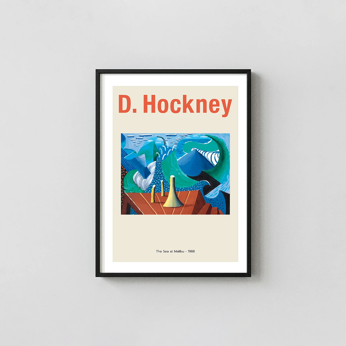 David Hockney "The Sea at Malibu, 1988" Art Poster - fine art poster print