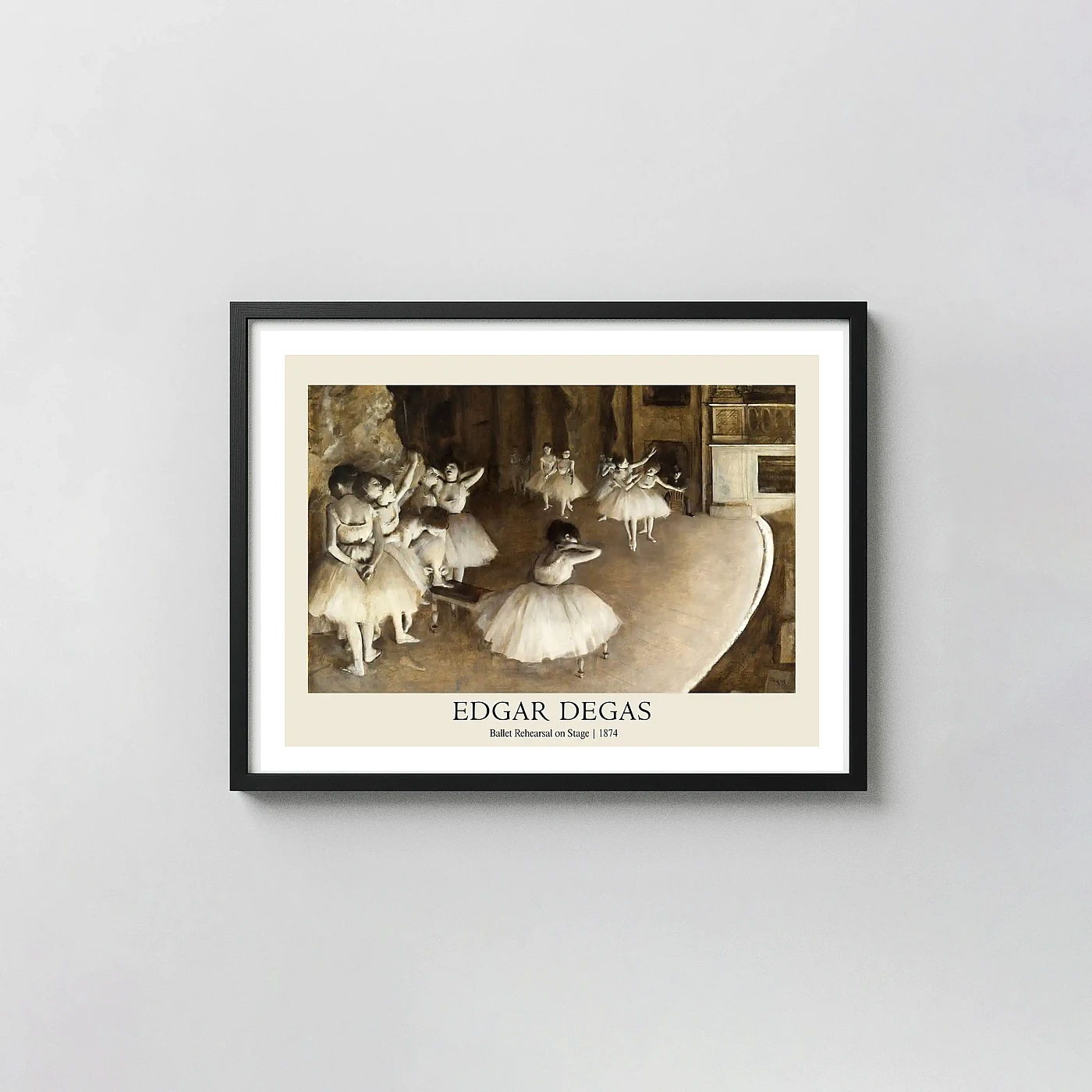 Edgar Degas Ballet Rehearsal on Stage (1874) Poster - fine art poster print