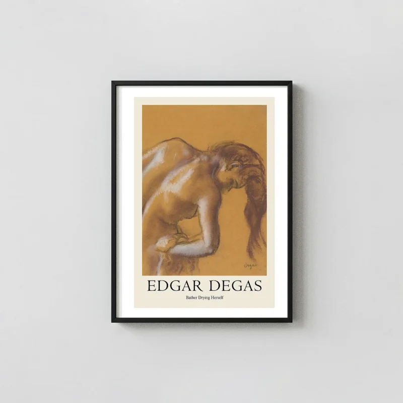 Edgar Degas Poster: 'Bather Drying Herself' (Classic Pastel Nude Study)